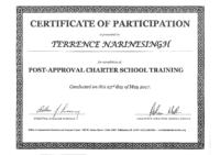 Pre-Approval Charter School Training Certificate