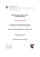 1 Certificate – Harvard Education Redesign – Terrence Narinesingh – 2018