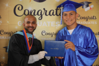 Picture 01 a – Dr. Terrence Narinesingh, Ph.D. at Broward County Public Schools Graduation with graduating senior Enner Flores